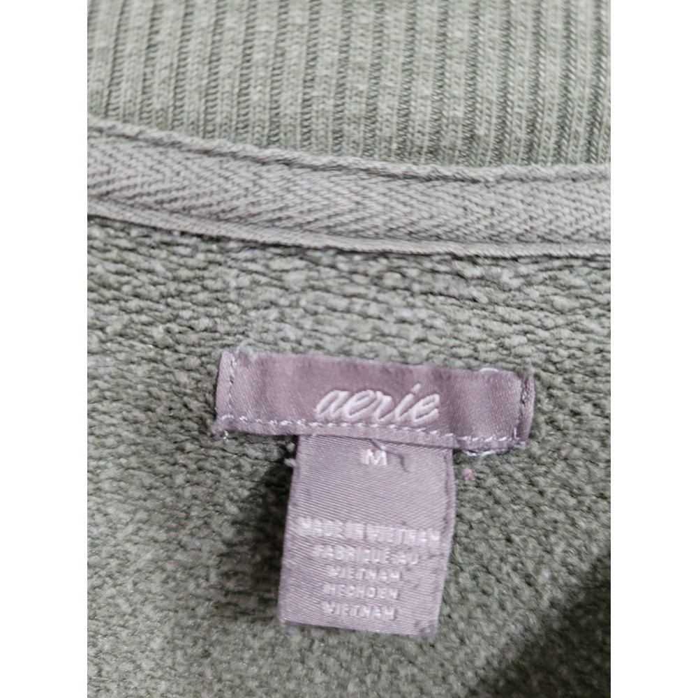 Aerie Womens Olive Green Oversized Raglan Crewneck Sweatshirt Medium #23 - Picture 4 of 6